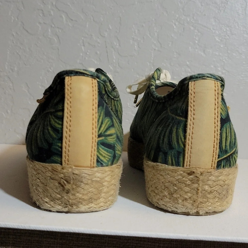 KEDS x Riffle Paper Tropical Leaf Pattern Lace up Espadrille 8